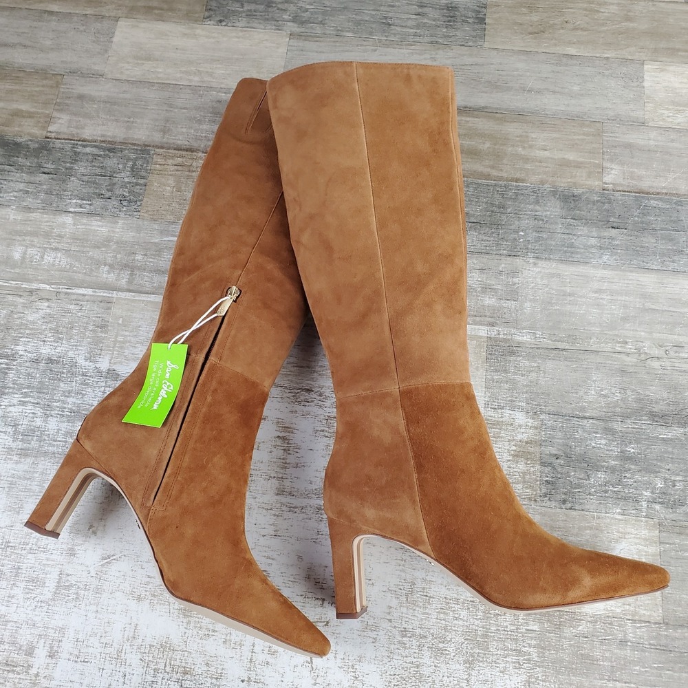 Sam Edelman Sylvia Womens Knee High Boot Sz 10 M Brown Suede Pointed Toe Heeled